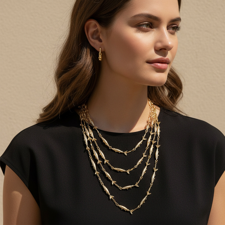 Pacific Jewelry & Watches Los Angeles - 힙합 록 스타일 작은 물고기 연결
