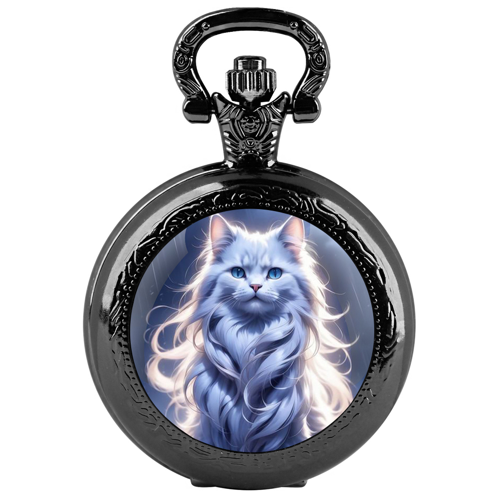 Jewelry Watches For Kids - 귀여운 만화 고양이 디자인 석영 주머니