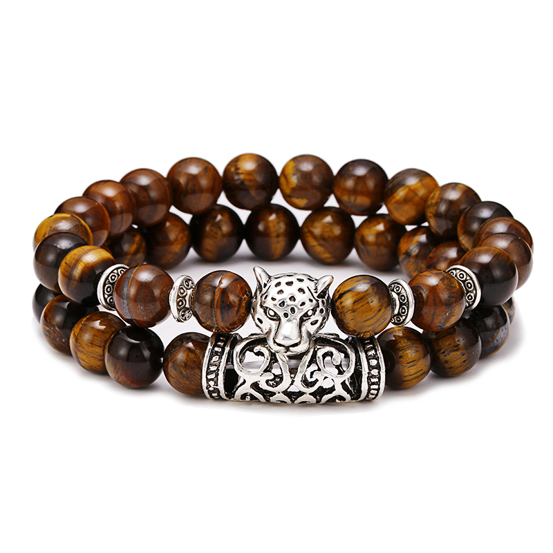 Gemstone Bracelet Healing - 프리미엄 2 개/대 레오파드 페르시 남성