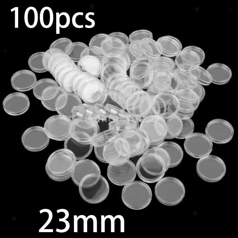 Collectors Coins Jewelry & Watches Of Smithtown Photos - 100개 23mm 투명 원형 플라스틱 코인