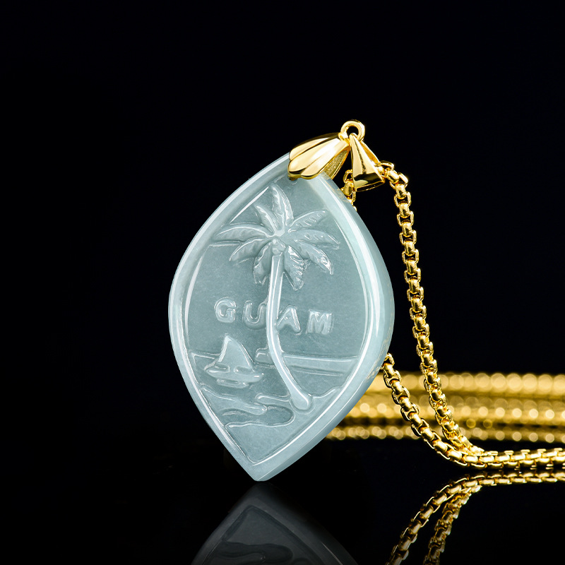 Pacific Jewelry & Watches Los Angeles - 천연 A 등급 경옥 푸른 물