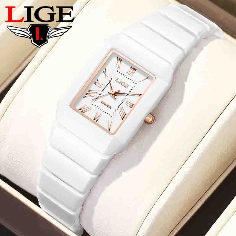 LIGE 시계 여성용 손목시계 브랜드 세라믹 패션 쿼츠 - Jewelry Watches Vintage 리뷰 및 가격