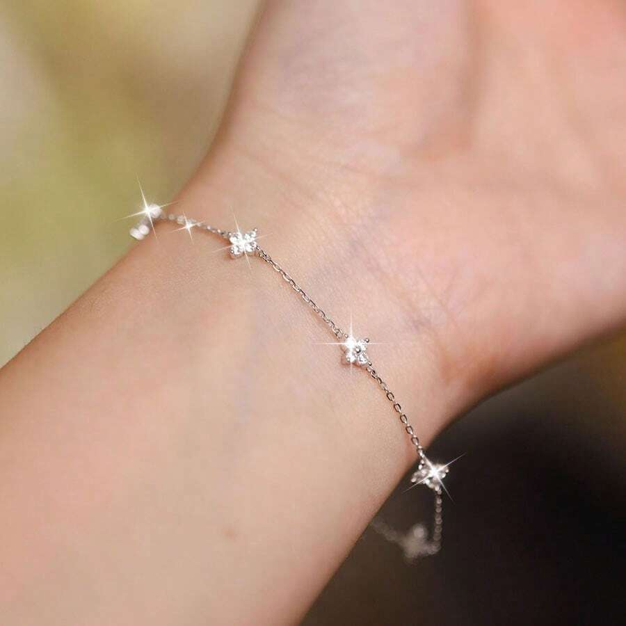 방수 실버톤 도금 지르코니아 꽃 펜던트 팔찌 체인 1개 - Luxury Gifts Jewelry & Watches Namfleg Mostar 리뷰 및 가격