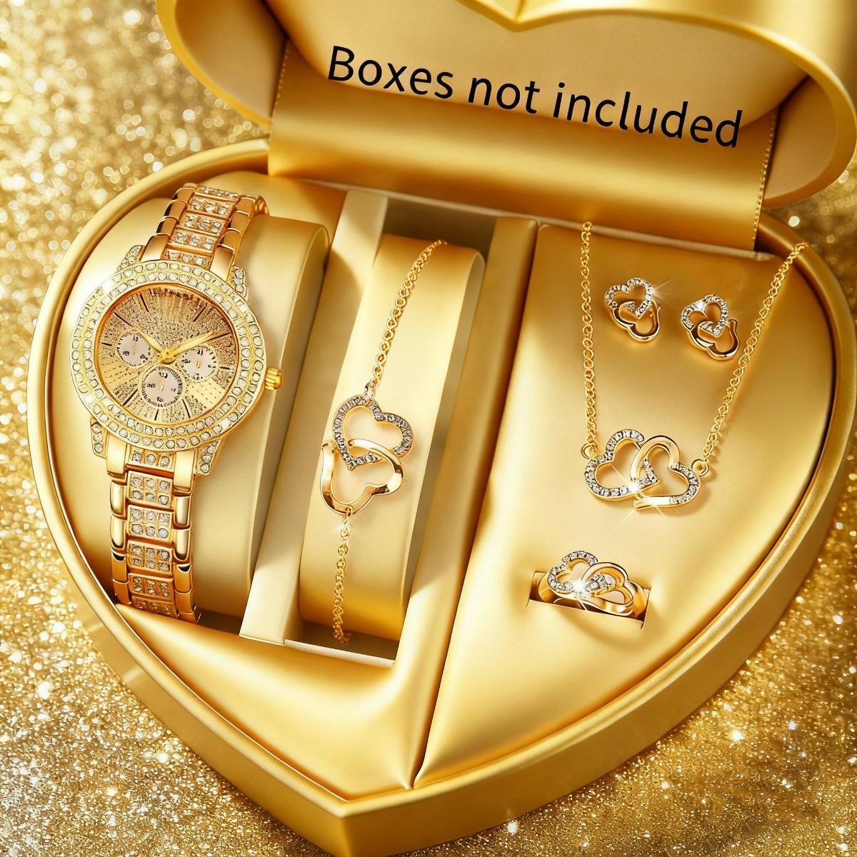 6PCS 럭셔리 라인스톤 여성 시계 주얼리 세트 여성  - Jewelry Watches For Kids 리뷰 및 가격