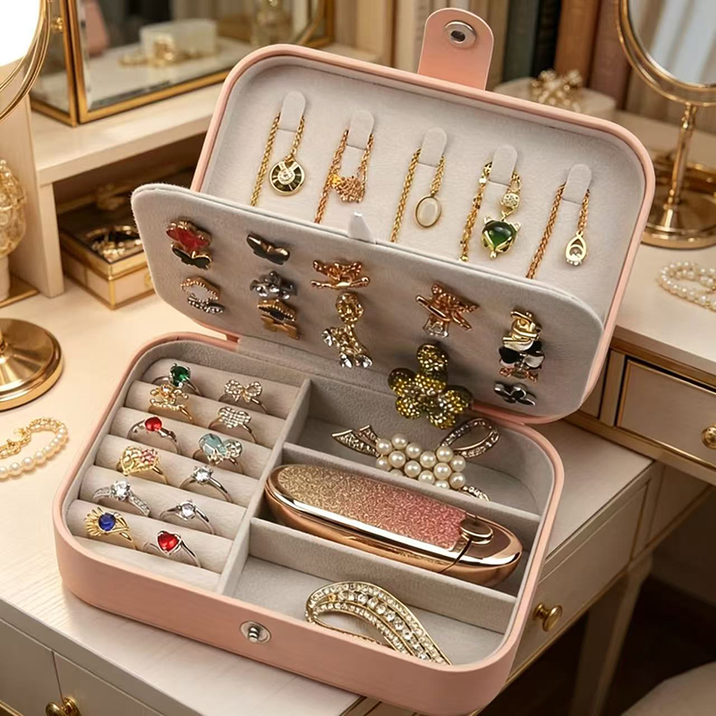 맞춤형 휴대용 버튼형 보석함 여행용 수납함 귀걸이 목걸 - Shop Jewelry & Watches Near Me 리뷰 및 가격