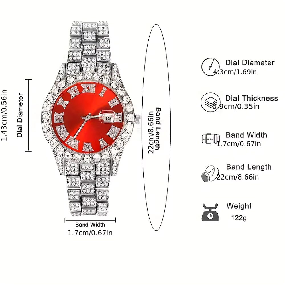 남성용 실버 컬러 쿠바 체인 시계 정장 힙합 마이애미  - Jewelry Watches For Kids 리뷰 및 가격