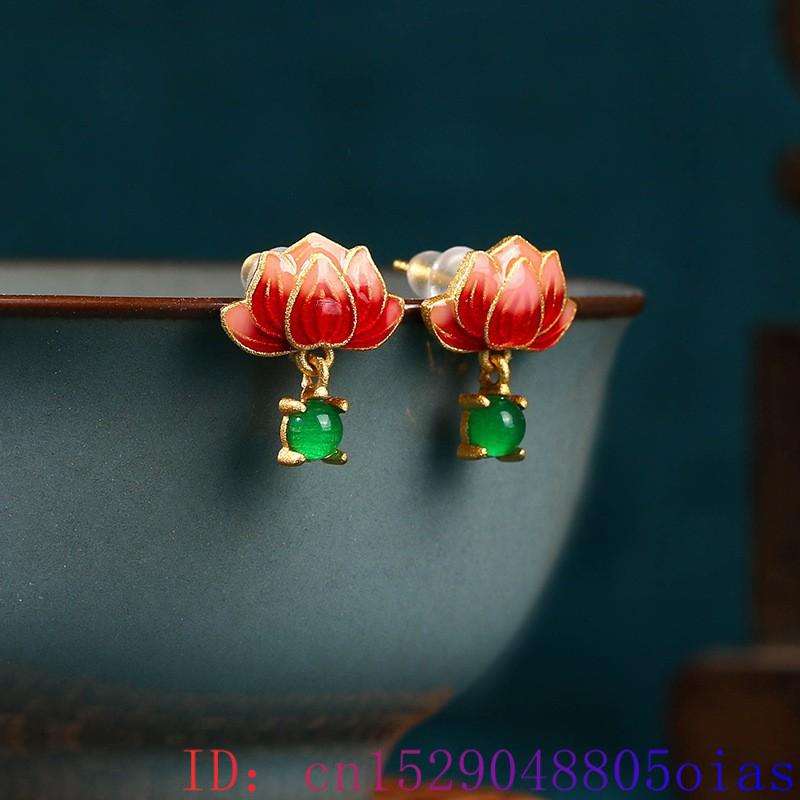 녹색 진짜 옥 연꽃 귀걸이 스톤 여성 선물 귀걸이 조각 - Luxury Gifts Jewelry & Watches Namfleg Mostar 리뷰 및 가격