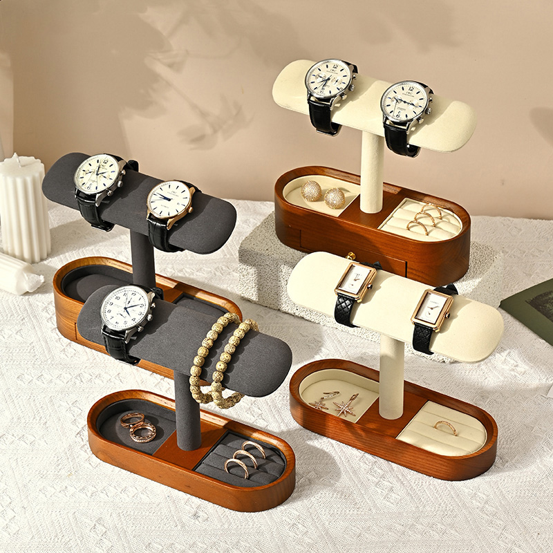 Oirlv 단단한 나무 시계 주최자 선반 T-바 시계  - Jewelry Stand Watches 리뷰 및 가격