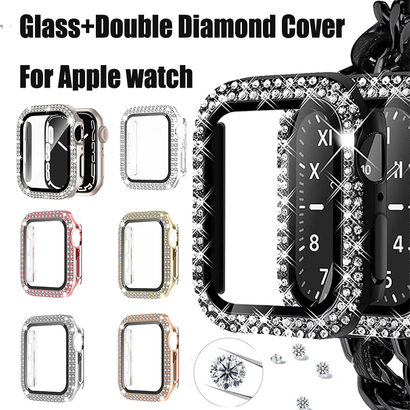 Apple 시계 케이스 용 유리 + 다이아몬드 커버 4 - Jewelry Smart Watches 리뷰 및 가격