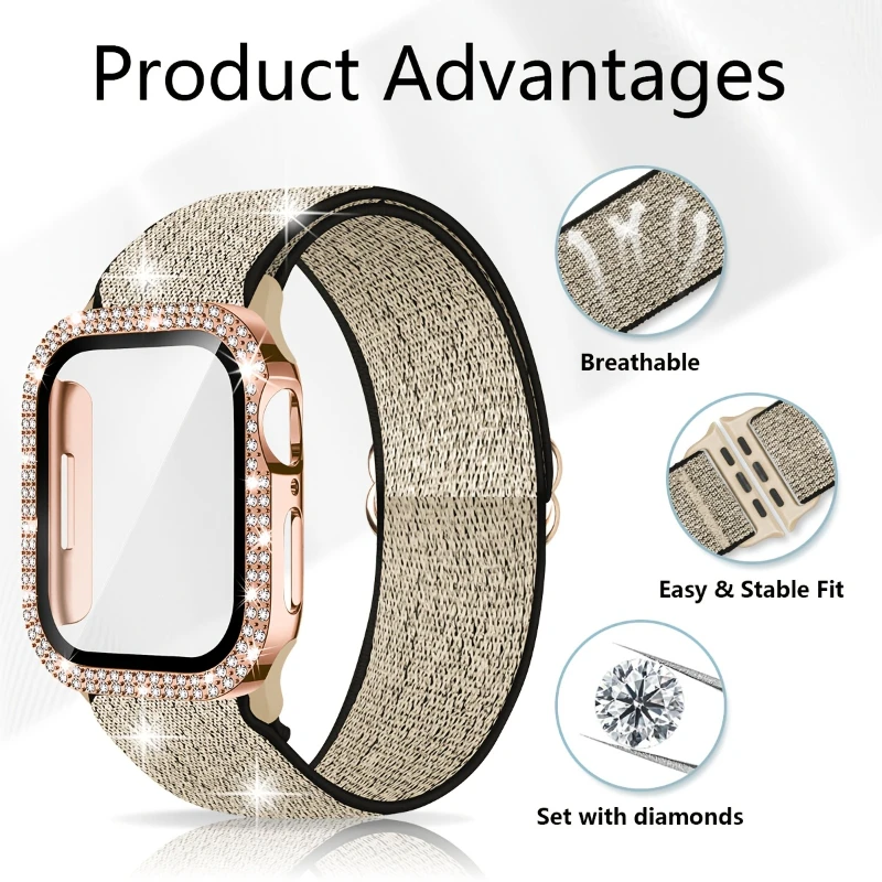 Apple Watch 용 밴드 + 케이스 45mm 41 - Jewelry Smart Watches 리뷰 및 가격
