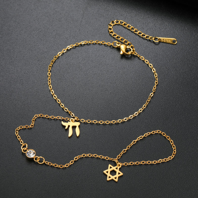 유대교 다윗의 별 히브리어 차이 글자 손가락 팔찌 스테 - Jewelry & Watches Review 리뷰 및 가격