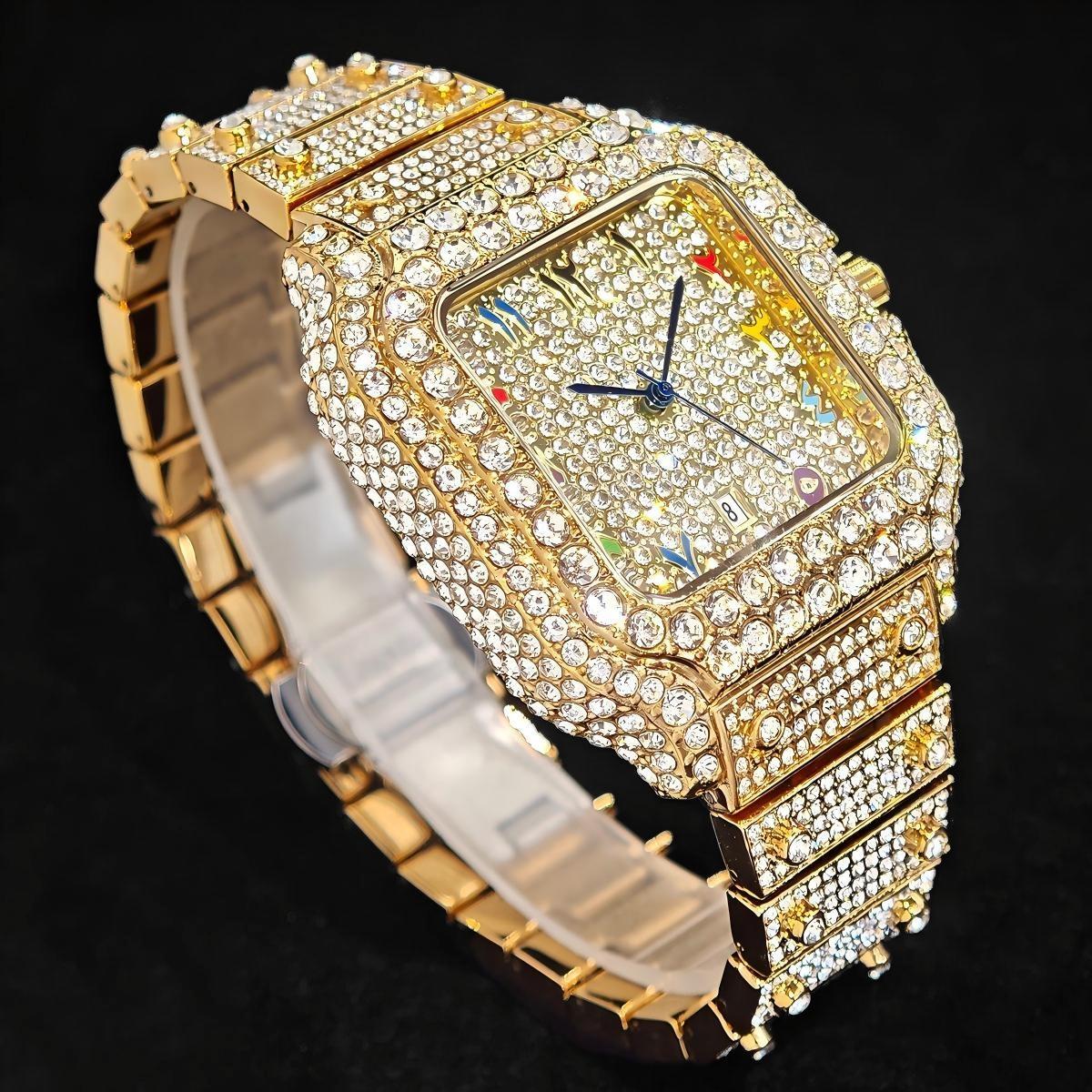 핫 패션 유니게트 풀 다이아몬드 아이스드 아웃 남성용  - Jewelry Watches Brands 리뷰 및 가격