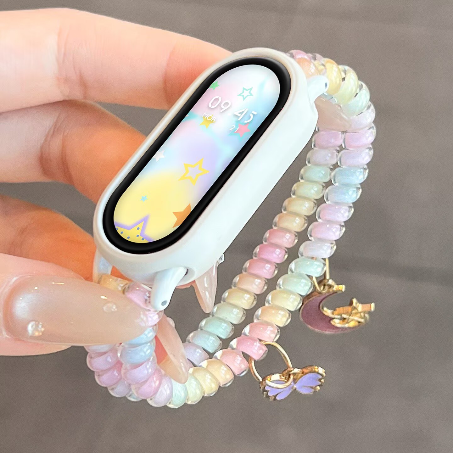 샤오미 미밴드 10 9 8용 캔디 그라데이션 플랫 비드 - Jewelry Watches For Kids 리뷰 및 가격