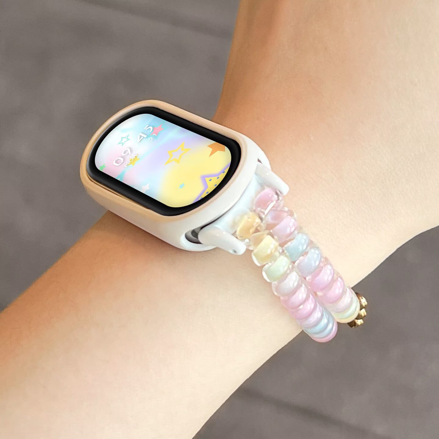 샤오미 미밴드 10 9 8용 캔디 그라데이션 플랫 비드 - Jewelry Watches For Kids 리뷰 및 가격