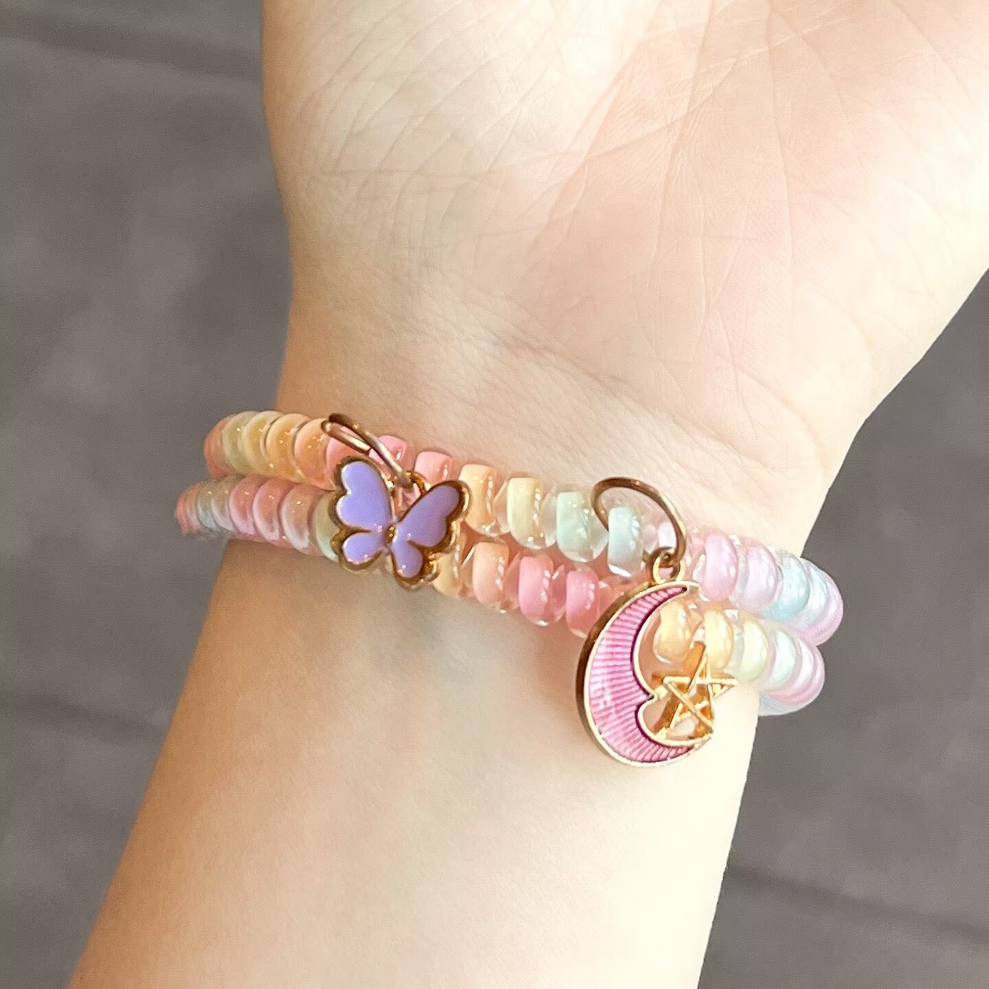 샤오미 미밴드 10 9 8용 캔디 그라데이션 플랫 비드 - Jewelry Watches For Kids 리뷰 및 가격