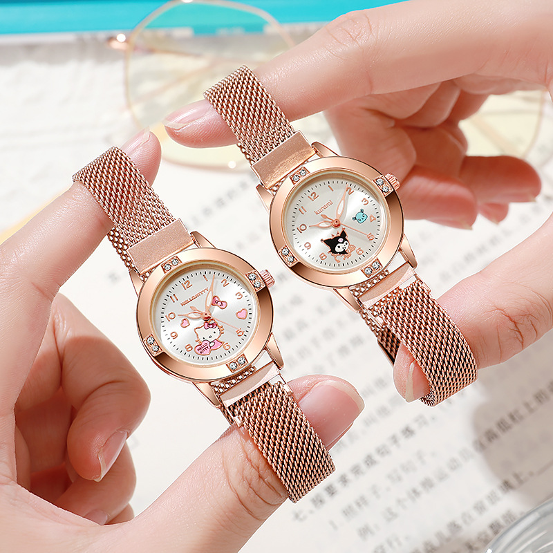 카툰 다이아몬드 스티치 시계 소녀 여성 귀여운 헬로키티 - Jewelry Watches For Kids 리뷰 및 가격