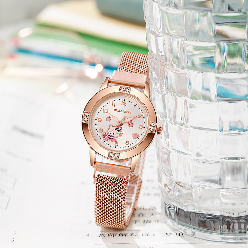 카툰 다이아몬드 스티치 시계 소녀 여성 귀여운 헬로키티 - Jewelry Watches For Kids 리뷰 및 가격