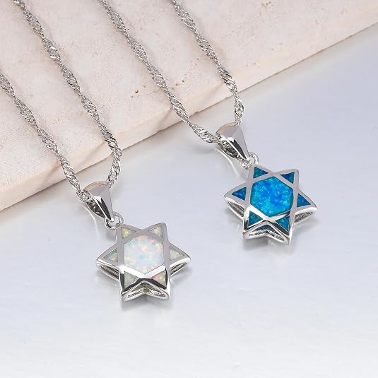 다윗의 별 오팔 펜던트 목걸이 양면 유대교 헥사그램 보 - Jewelry & Watches Review 리뷰 및 가격