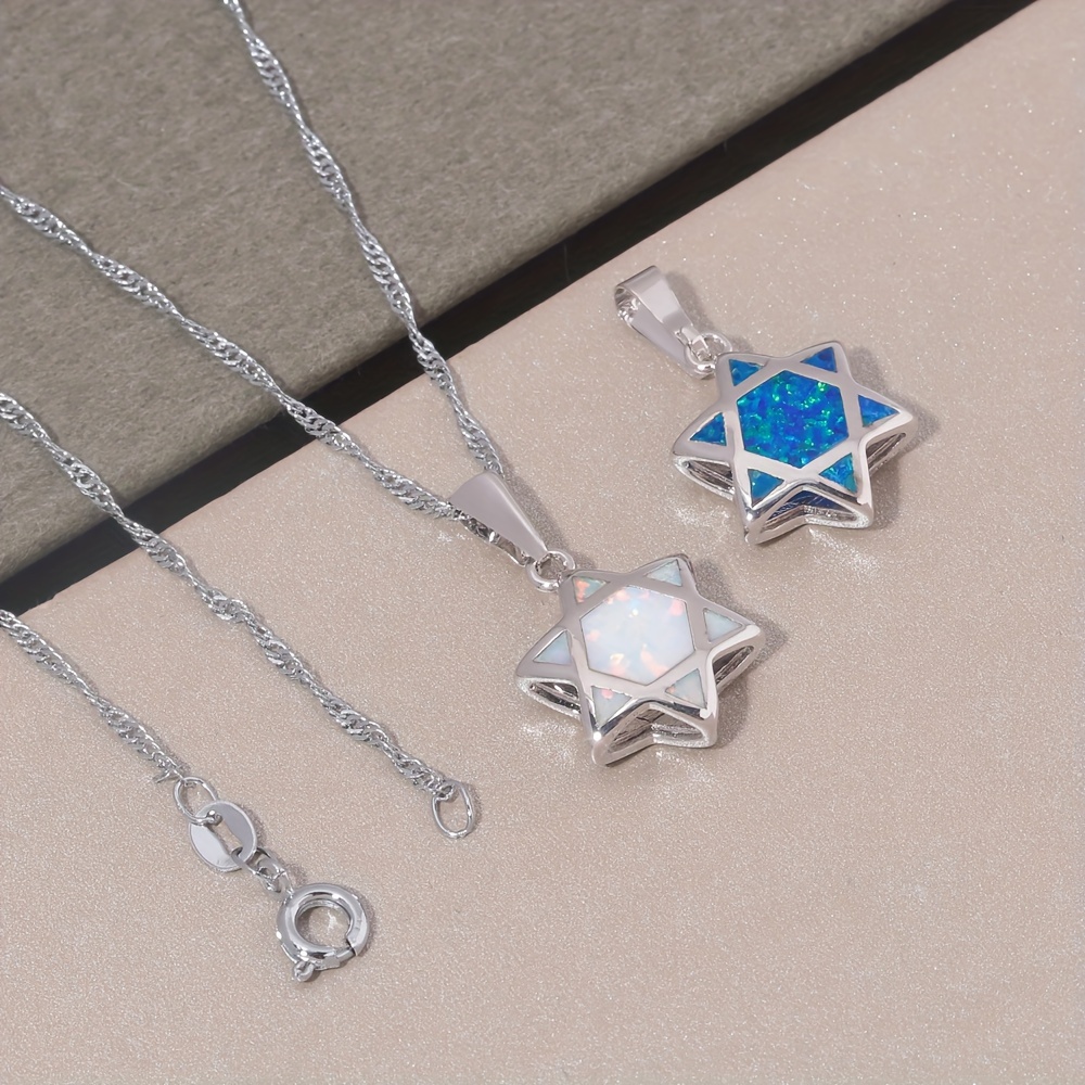 다윗의 별 오팔 펜던트 목걸이 양면 유대교 헥사그램 보 - Jewelry & Watches Review 리뷰 및 가격