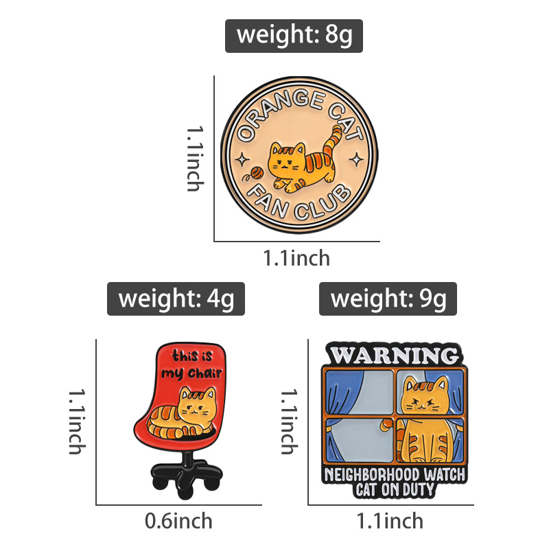 오렌지 고양이 팬클럽 에나멜 핀, 이웃 감시 고양이 창 - Jewelry Watches For Kids 리뷰 및 가격