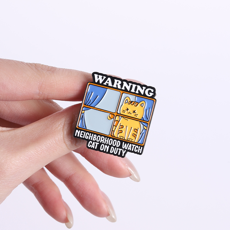 오렌지 고양이 팬클럽 에나멜 핀 경고 이웃 감시대 고양 - Jewelry Watches For Kids 리뷰 및 가격