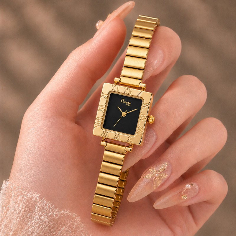 럭셔리 골드 스퀘어 여성용 쿼츠 시계 레트로 로마 테두 - Jewelry Watches For Kids 리뷰 및 가격