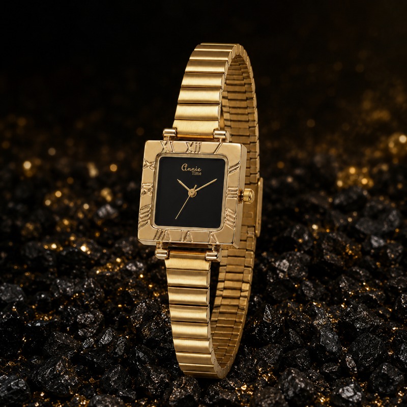 럭셔리 골드 스퀘어 여성용 쿼츠 시계 레트로 로마 테두 - Jewelry Watches For Kids 리뷰 및 가격