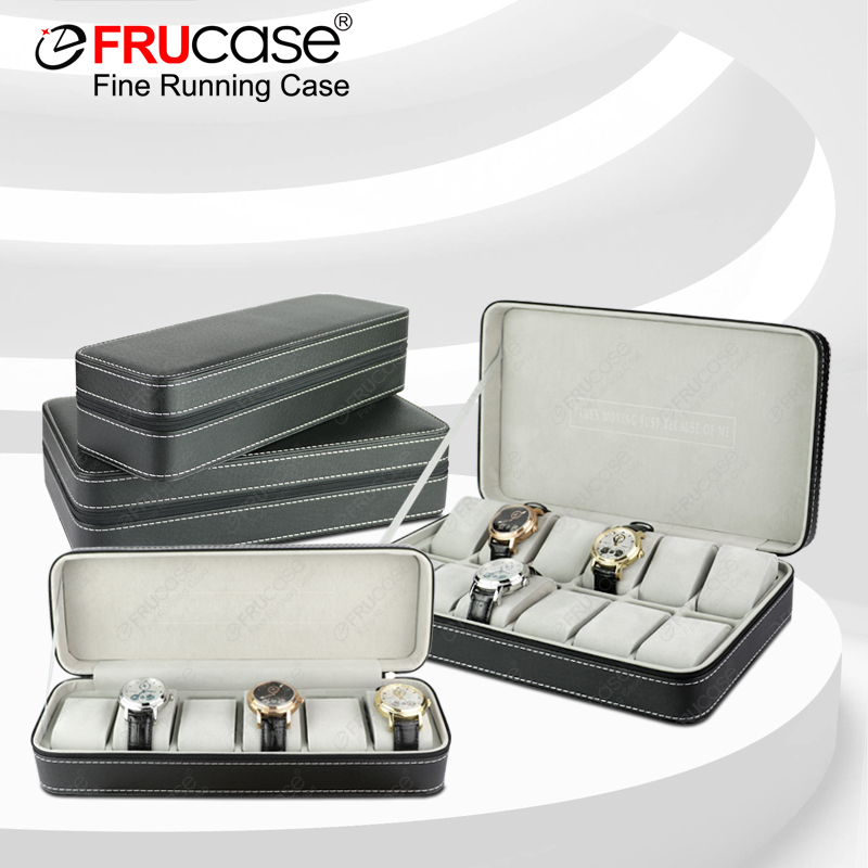 FRUCASE 블랙 시계 상자 6/12 그리드 PU 가 - Best Jewelry Watches 리뷰 및 가격