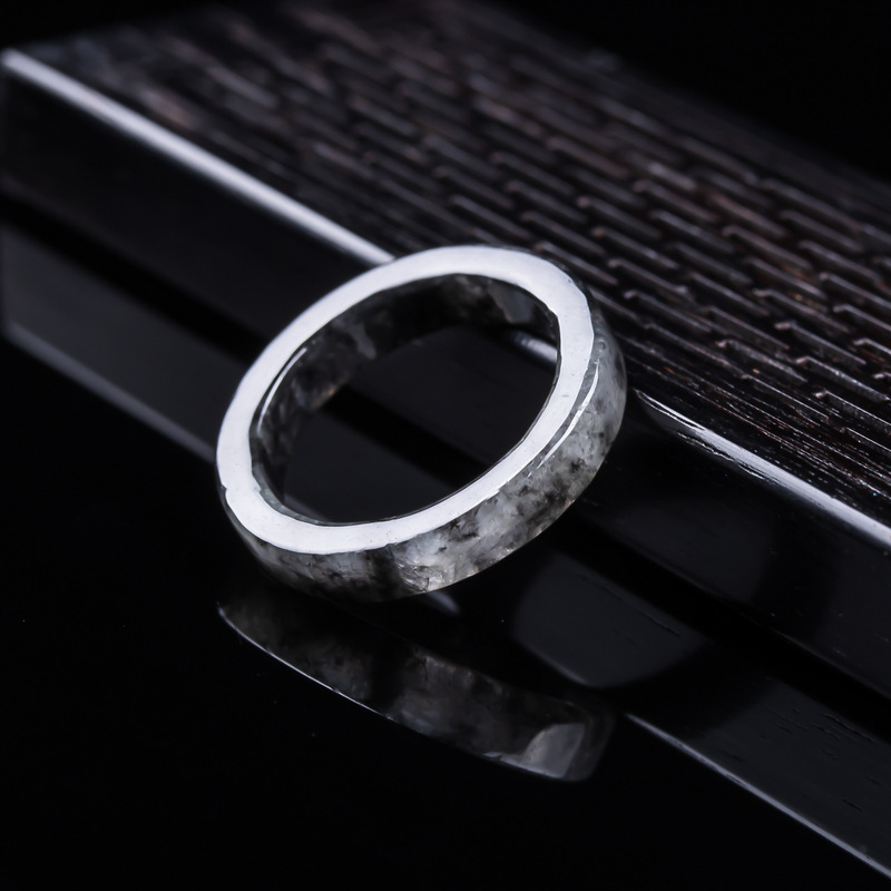 천연 A급 버마산, 블랙 제이디트 아이스 타입 반지,  - Jewelry & Watches Review 리뷰 및 가격