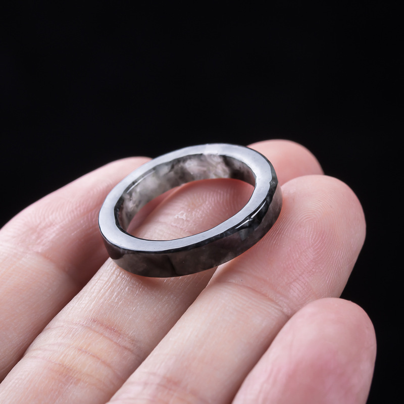 천연 A급 버마산, 블랙 제이디트 아이스 타입 반지,  - Jewelry & Watches Review 리뷰 및 가격