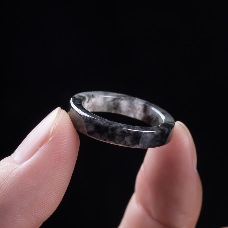 천연 A급 버마산, 블랙 제이디트 아이스 타입 반지,  - Jewelry & Watches Review 리뷰 및 가격