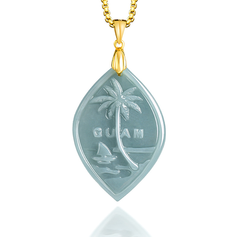 천연 A 등급 경옥 푸른 물 태평양 괌 관광 기념품 펜 - Pacific Jewelry & Watches Los Angeles 리뷰 및 가격
