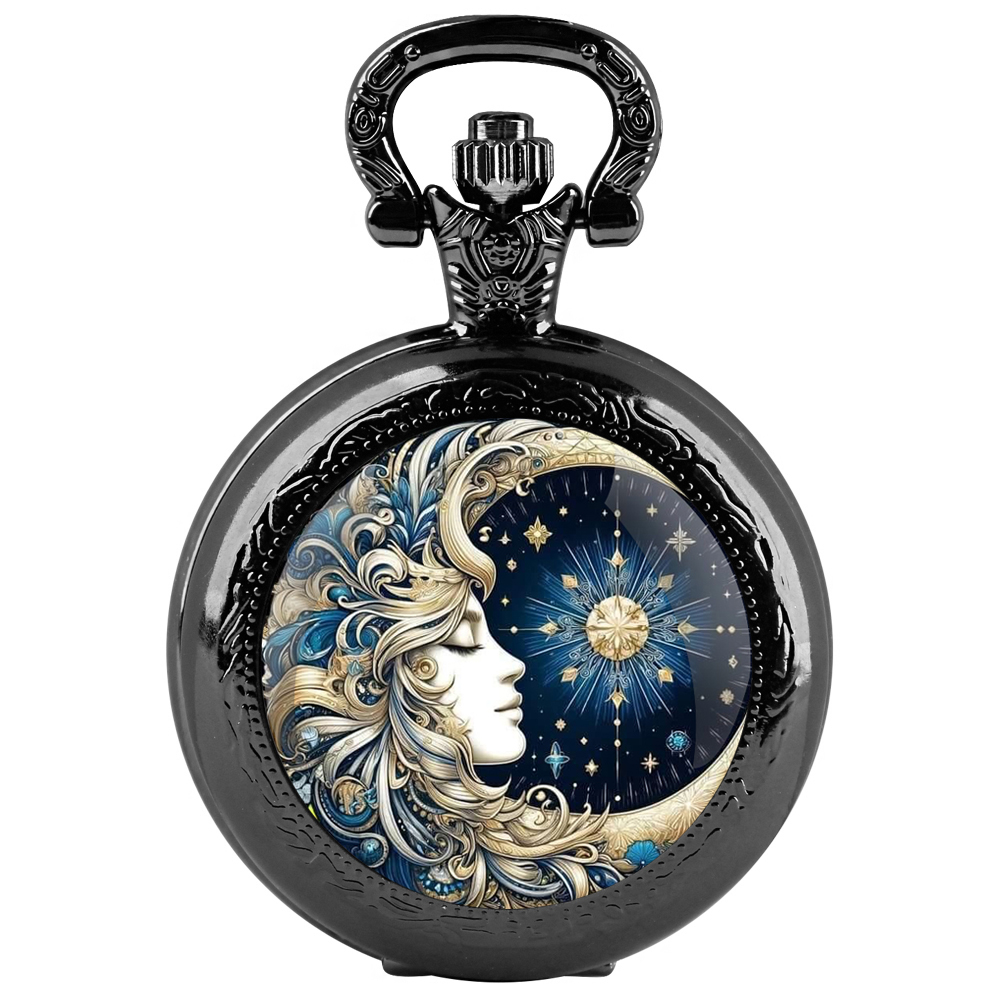 태양과 달 여신 여성을위한 석영 주머니 시계 남성 어린 - Jewelry Watches For Kids 리뷰 및 가격